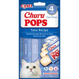 snack para gatos Pops receta de atún 4 x 15 g envase 60 g - Churu