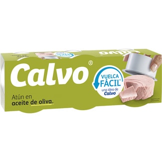 atún en aceite de oliva vuelca fácil pack 3 lata 52 g neto escurrido - Calvo