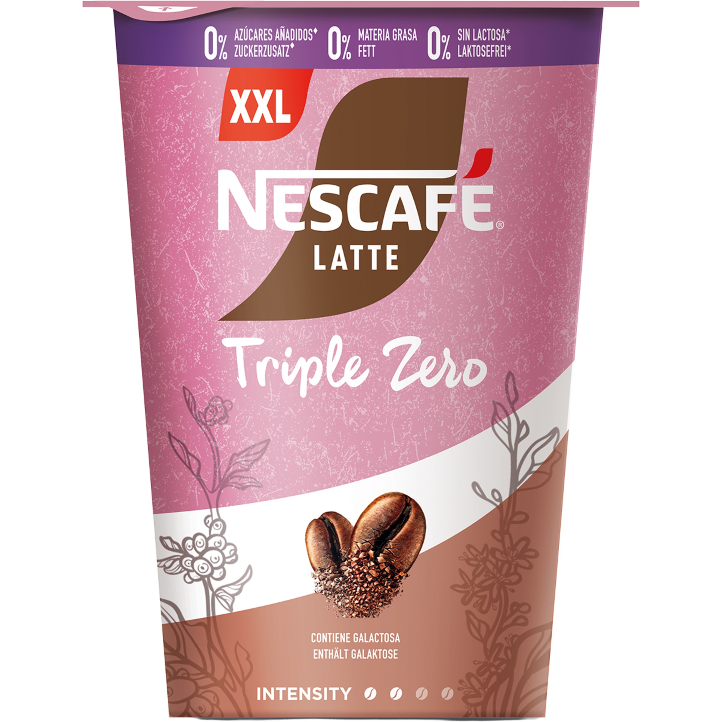 Triple Zero bebida láctea desnatada de café  sin azúcares añadidos sin gluten sin lactosa vaso 365 g