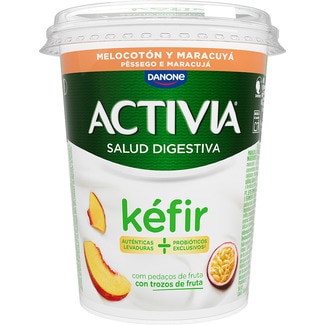 kéfir con trozos de melocotón y maracuyá envase 380 g - Danone Activia