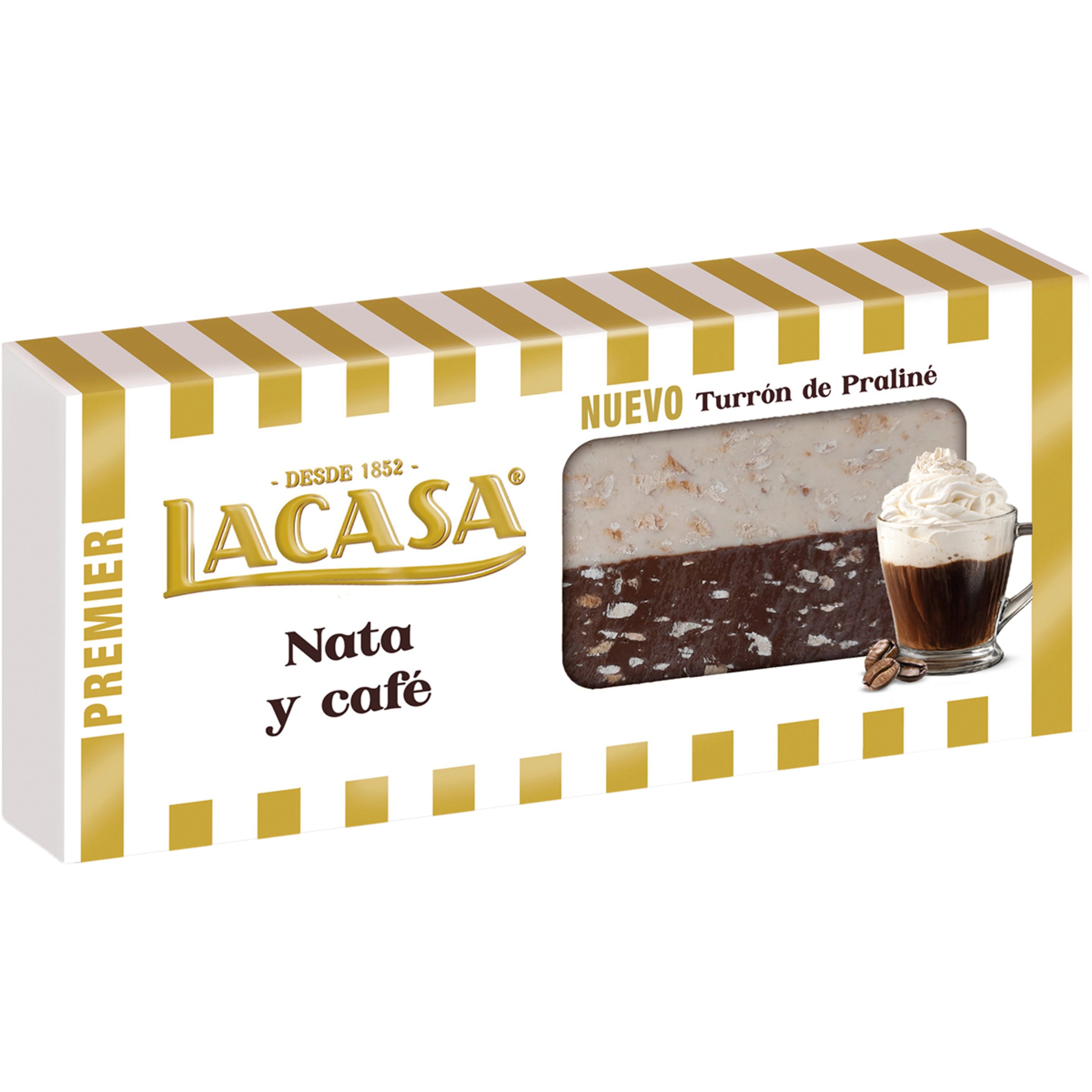turrón de praliné de nata y café tableta 250 g