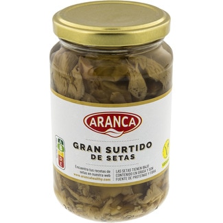 gran surtido de setas con agua de mar frasco 180 g neto escurrido - Aranca