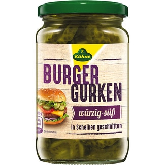 pepinillos laminados burger gurken tarro 330 g - Kuhne