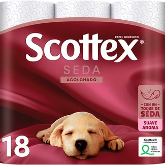 Papel Higienico Acolchoado Seda embalagem 18 unidades - Scottex