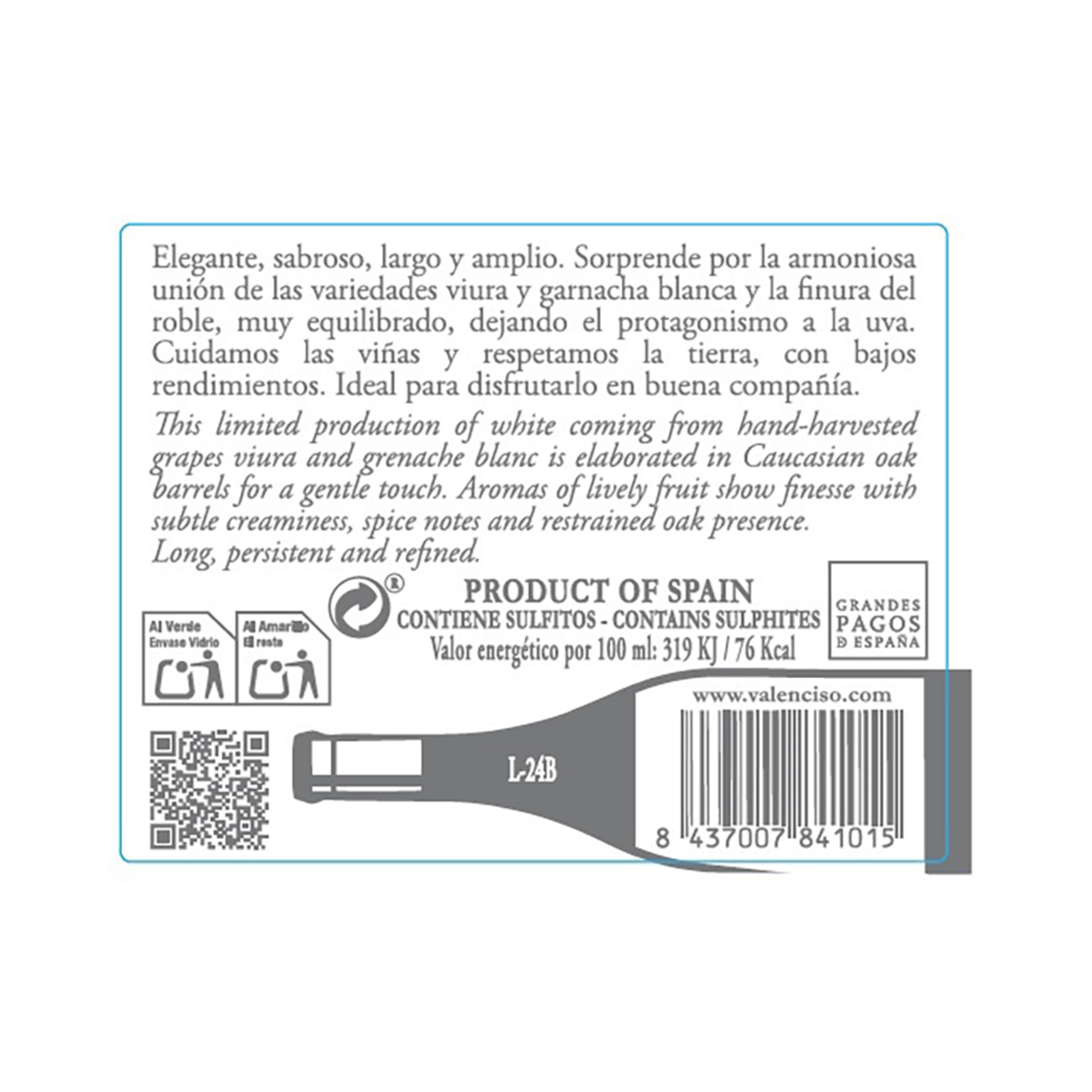 Vino blanco Valenciso 2024 Rioja 2