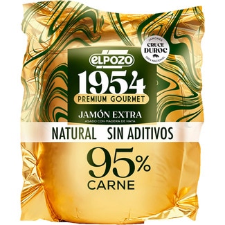 Edición 1954 Premium Gourmet jamón cocido extra asado con madera de haya natural sin aditivos raza Duroc - Elpozo