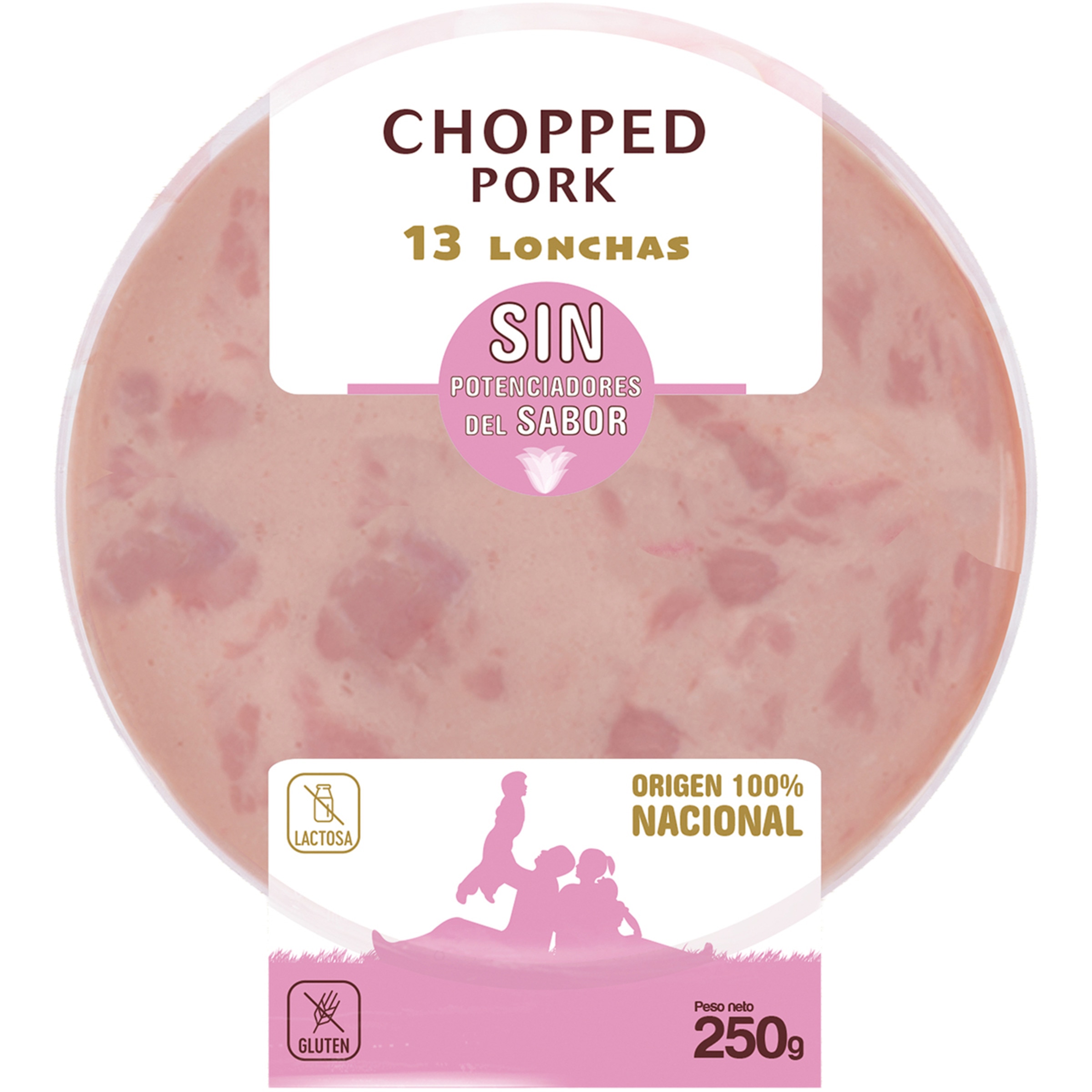 Family chopped pork en lonchas sin gluten sin lactosa envase 250 g