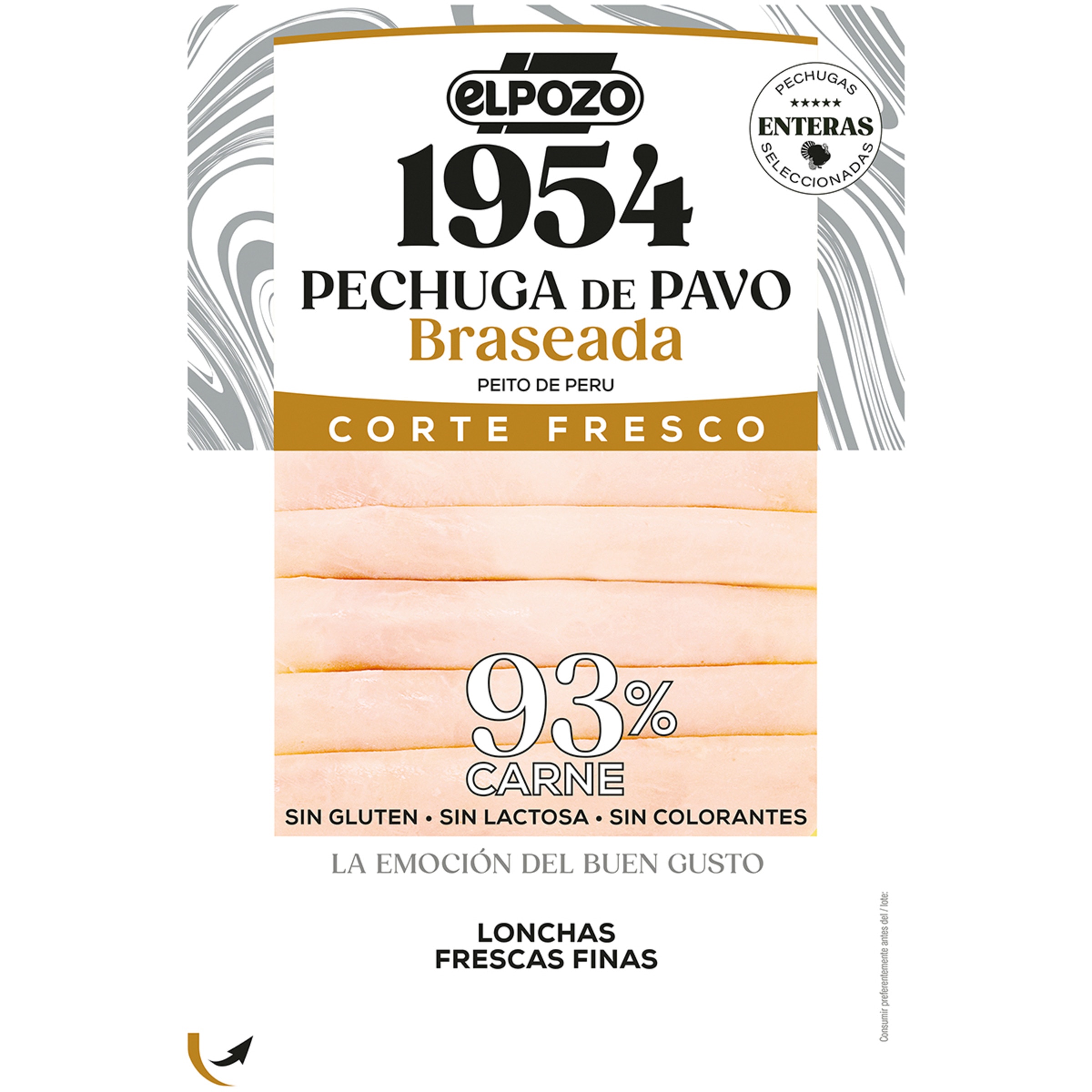 Edición 1954 Corte Fresco pechuga de pavo braseada en lonchas finas envase 120 g sin lactosa