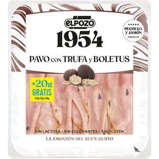 Edición 1954 pavo con trufa y boletus en lonchas envase 120 g sin gluten sin lactosa - Elpozo