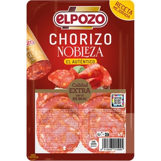 Nobleza chorizo extra en lonchas sin gluten envase 65 g - Elpozo