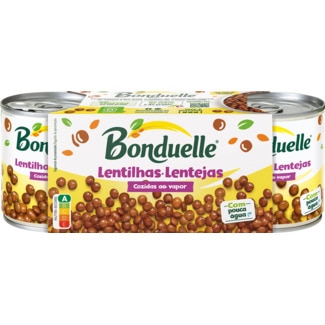 Lentilhas Cozidas Pack 3 unidades embalagem 600 g - Bonduelle