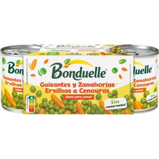 Ervilhas e Cenouras Pack 3 unidades embalagem 600 g - Bonduelle
