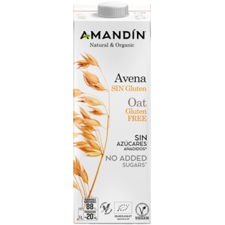 Bebida de Aveia sem Glúten sem Açúcares Adicionados embalagem 1 L - Amandin