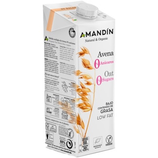 Bebida de Aveia 0% Açúcares Bio embalagem 1 L - Amandin