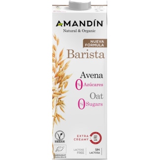 Bebida de Aveia Barista 0% Açúcares Adicionados Bio embalagem 1 L - Amandin