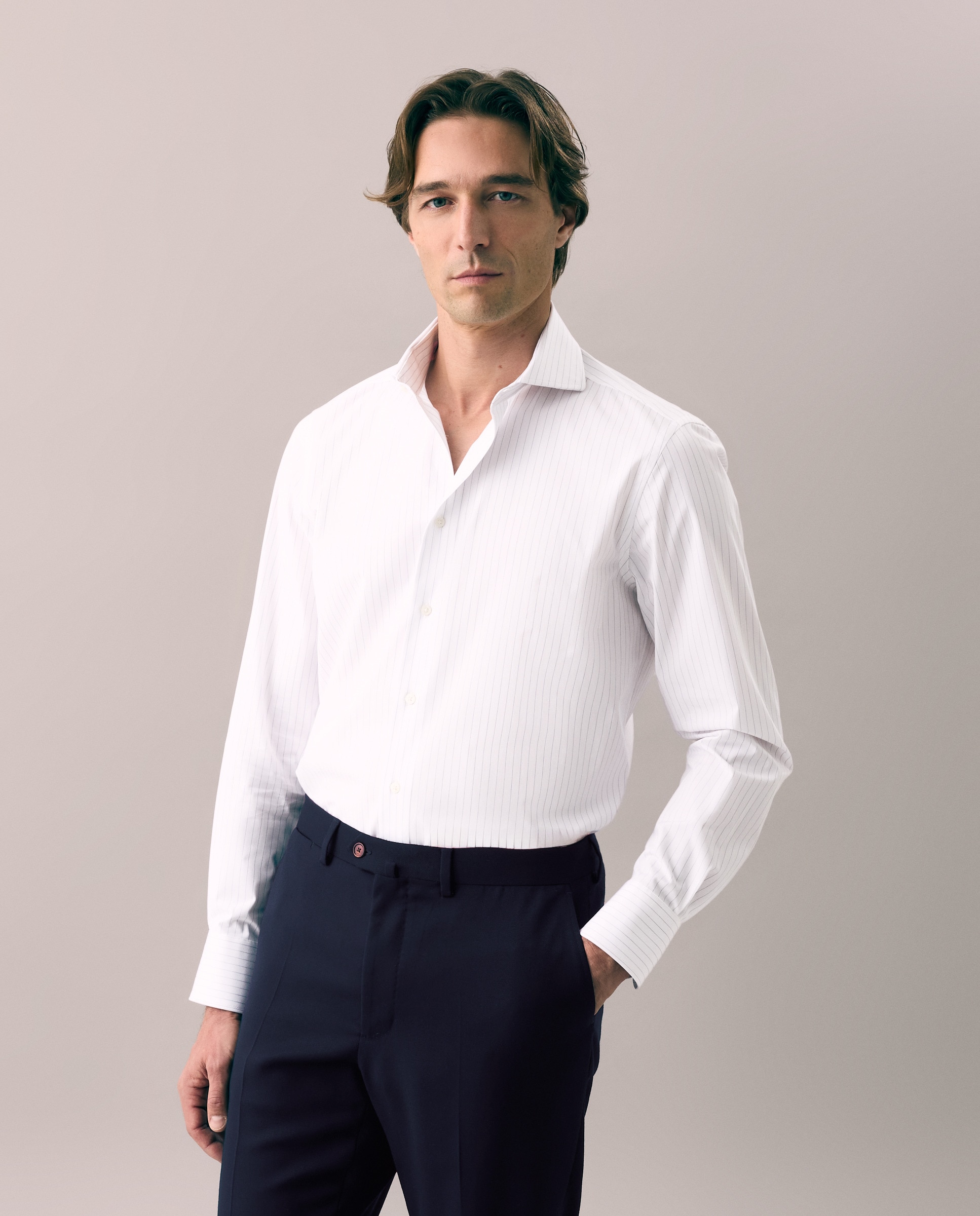 Imagen 1 de Camisa vestir slim fit 90% algodón 10% elastano - Emidio Tucci - Blanco Blanco