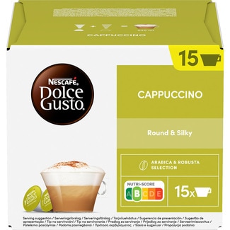 café Cappuccino estuche 15 cápsulas de café + 15 cápsulas de leche - Nescafe Dolce Gusto