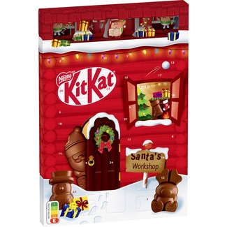 calendario de Adviento de 24 figuras de chocolate con leche estuche 208 g - Nestle Kit Kat