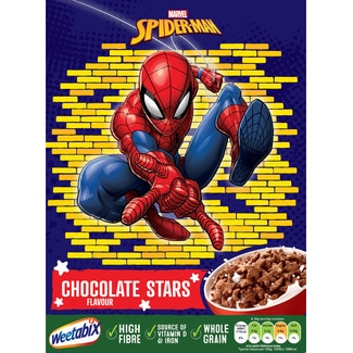 Estrelas de Chocolate Marvel embalagem 375 g - Weetabix
