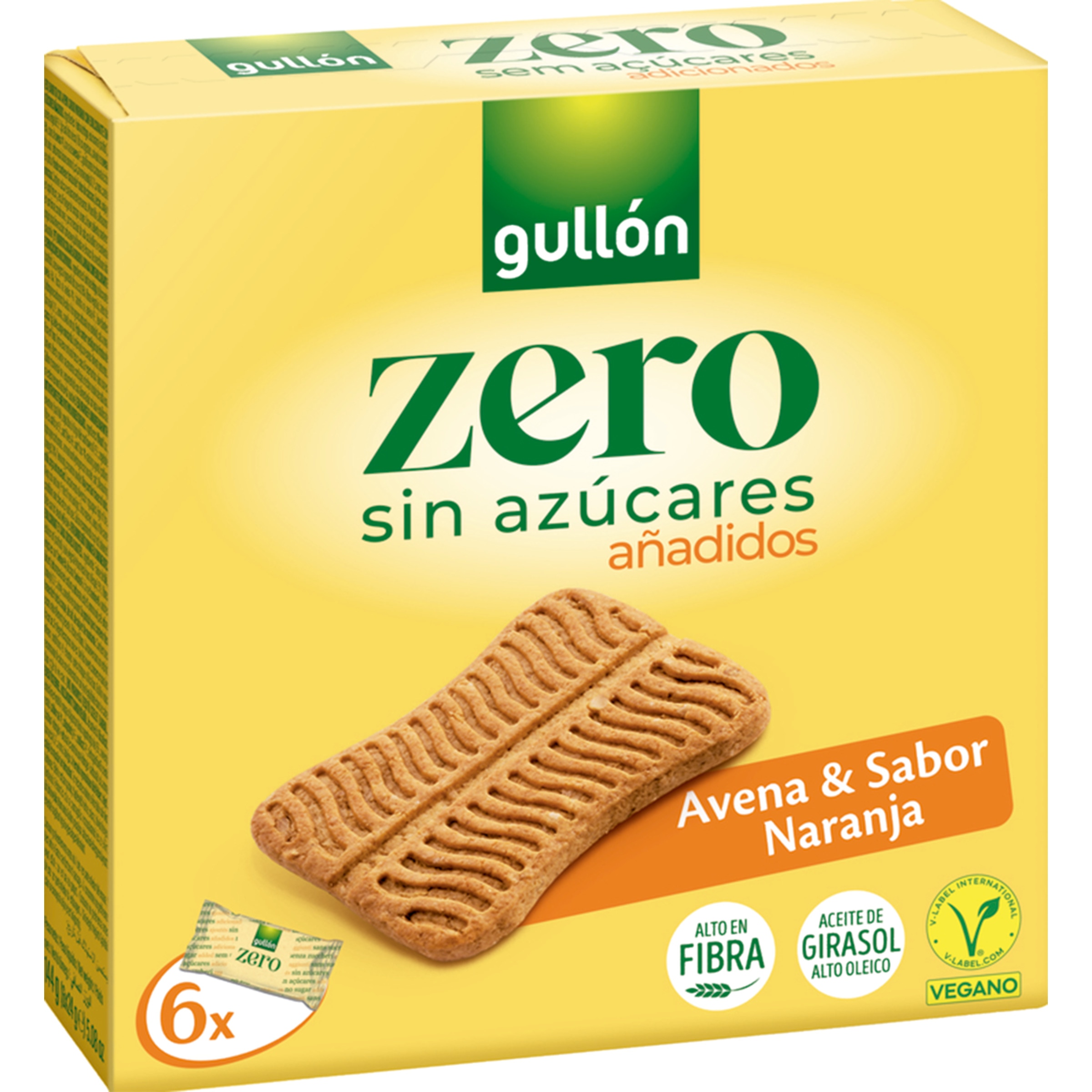 Barritas de Aveia e Laranja sem Açúcares Adicionados Pack 6 embalagem 144 g