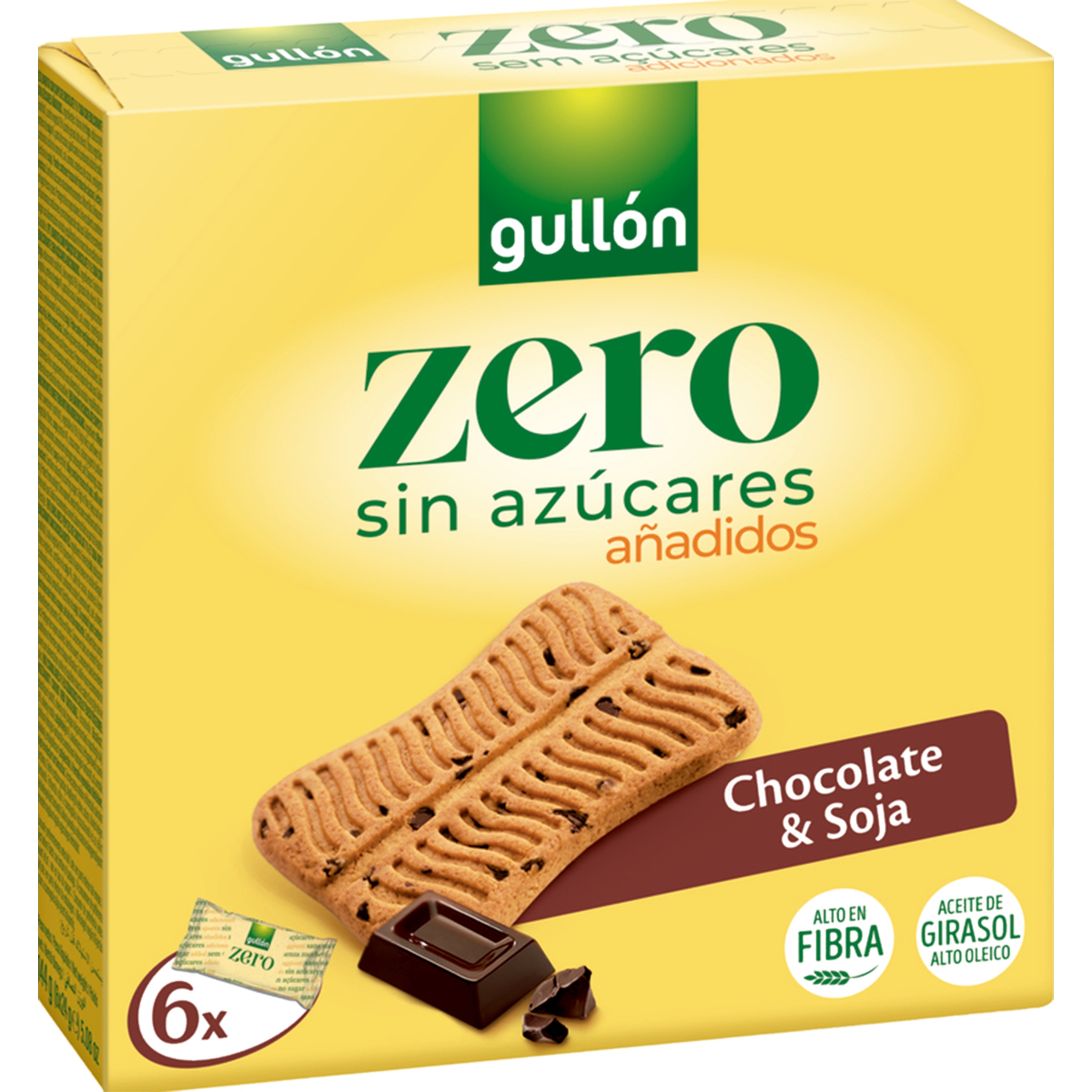 Barritas de Soja com Chocolate sem Açúcares Adicionados Pack 6 embalagem 144 g