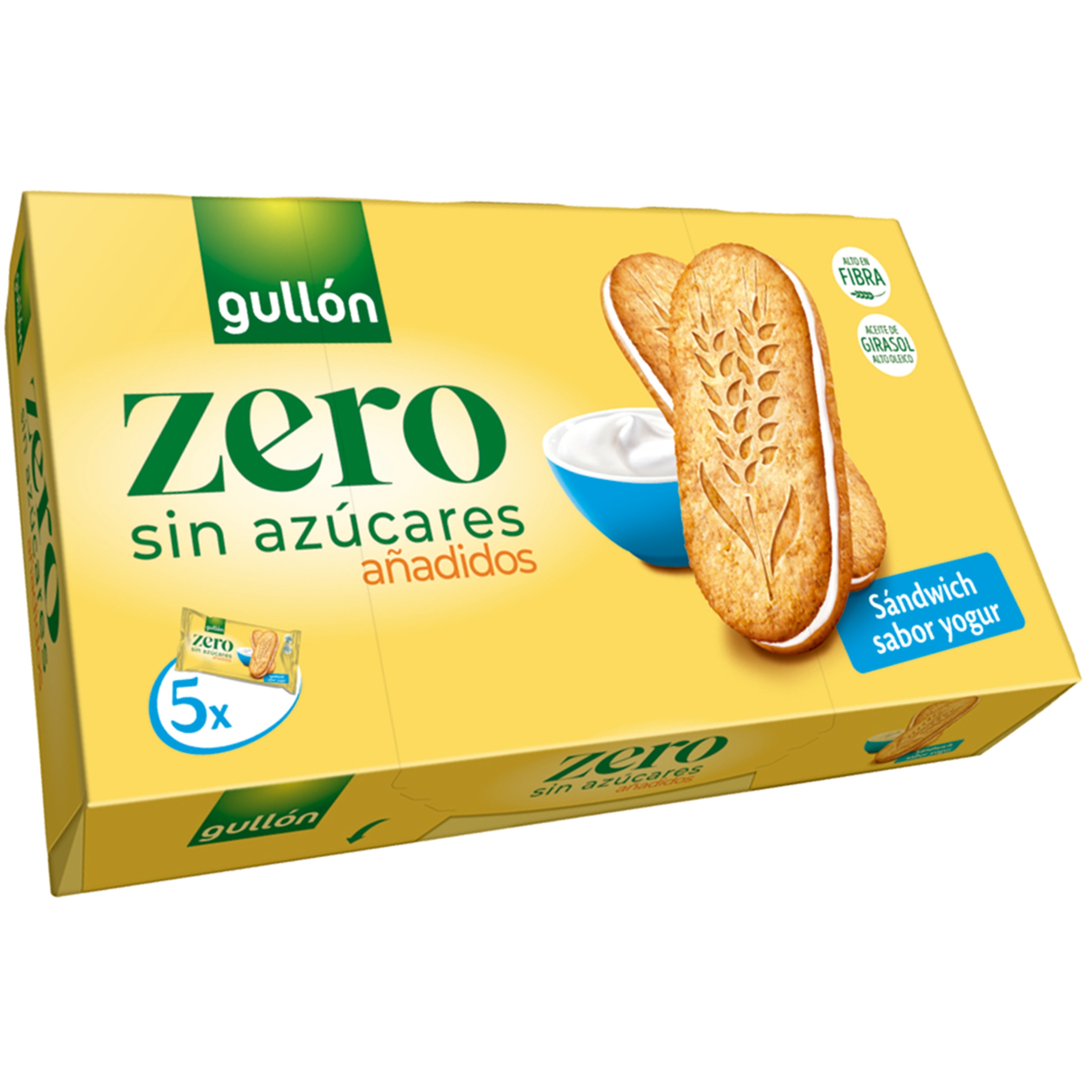 Bolachas Recheadas Sabor Iogurte com Cereais Integrais sem Açúcar Adicionado Pack 5 embalagem 225 g