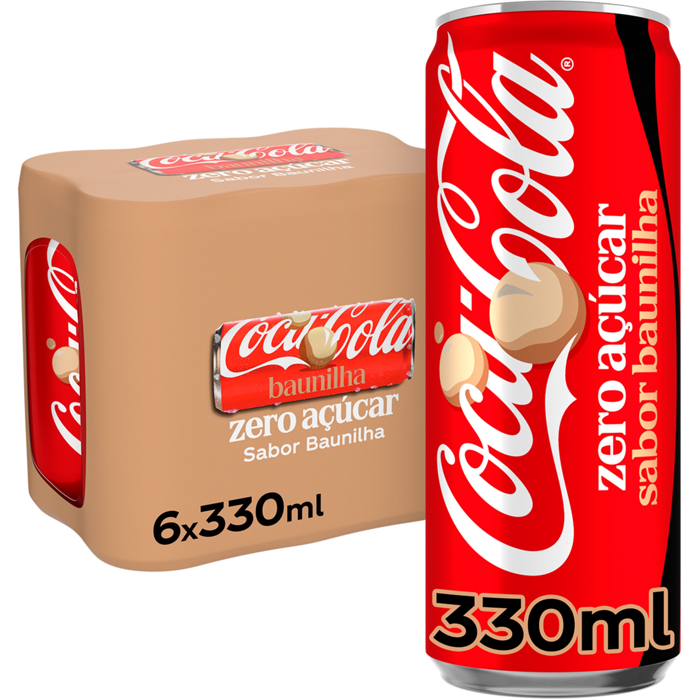 Refrigerante Zero Baunilha Pack 6 unidades lata 33 cl