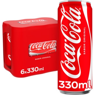 Refrigerante sabor Original Pack 6 unidades lata 33 cl - Coca-cola
