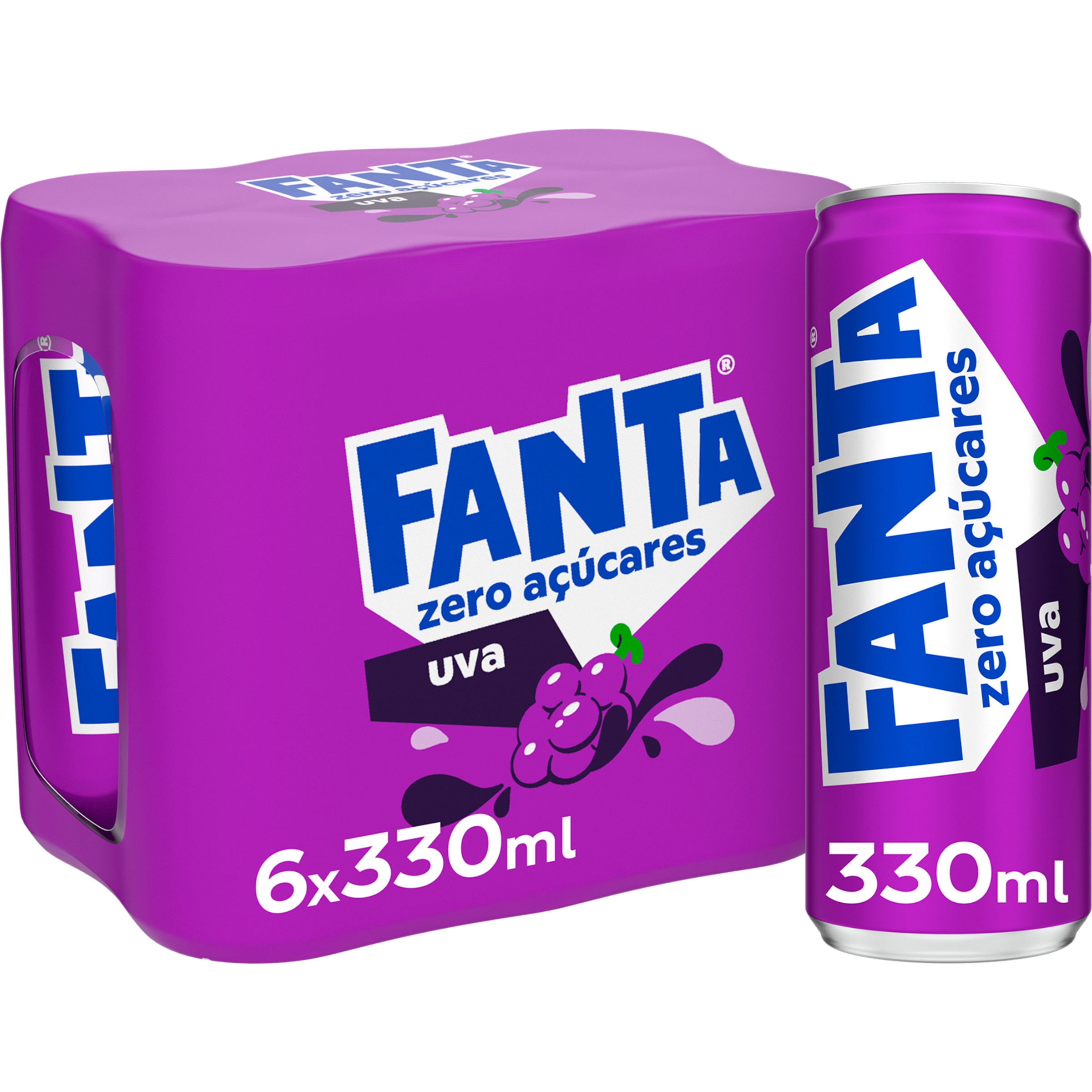 Refrigerante Uva Pack 6 unidades lata 33 cl