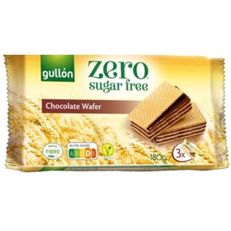 Wafers de Chocolate Vegetarianas sem Açúcar Pack 3 embalagem 180 g - Gullón