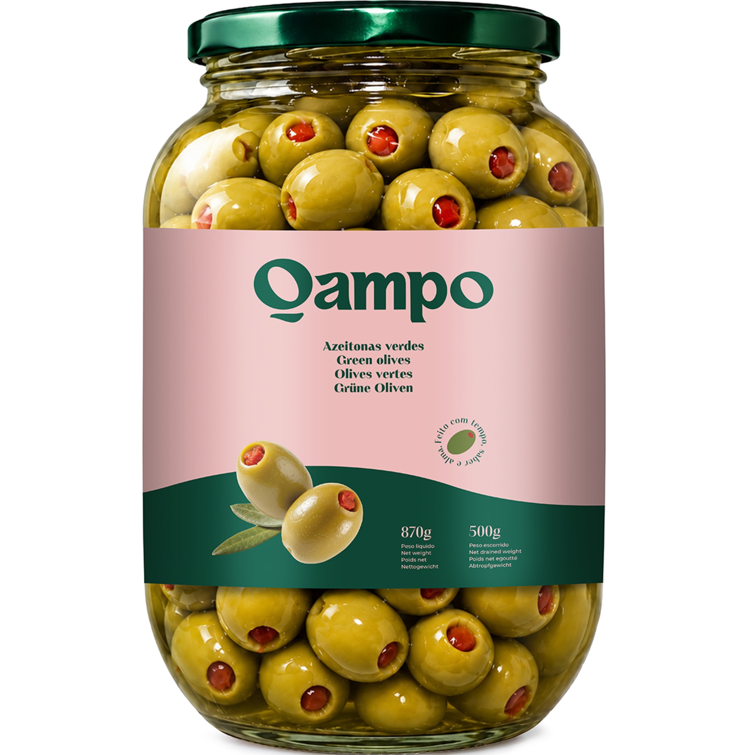 Azeitonas Verdes Recheadas com Pasta de Pimento 210 g