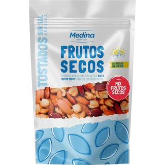 mix de frutos secos tostados sin sal añadida y sin gluten bolsa 125 g - Medina