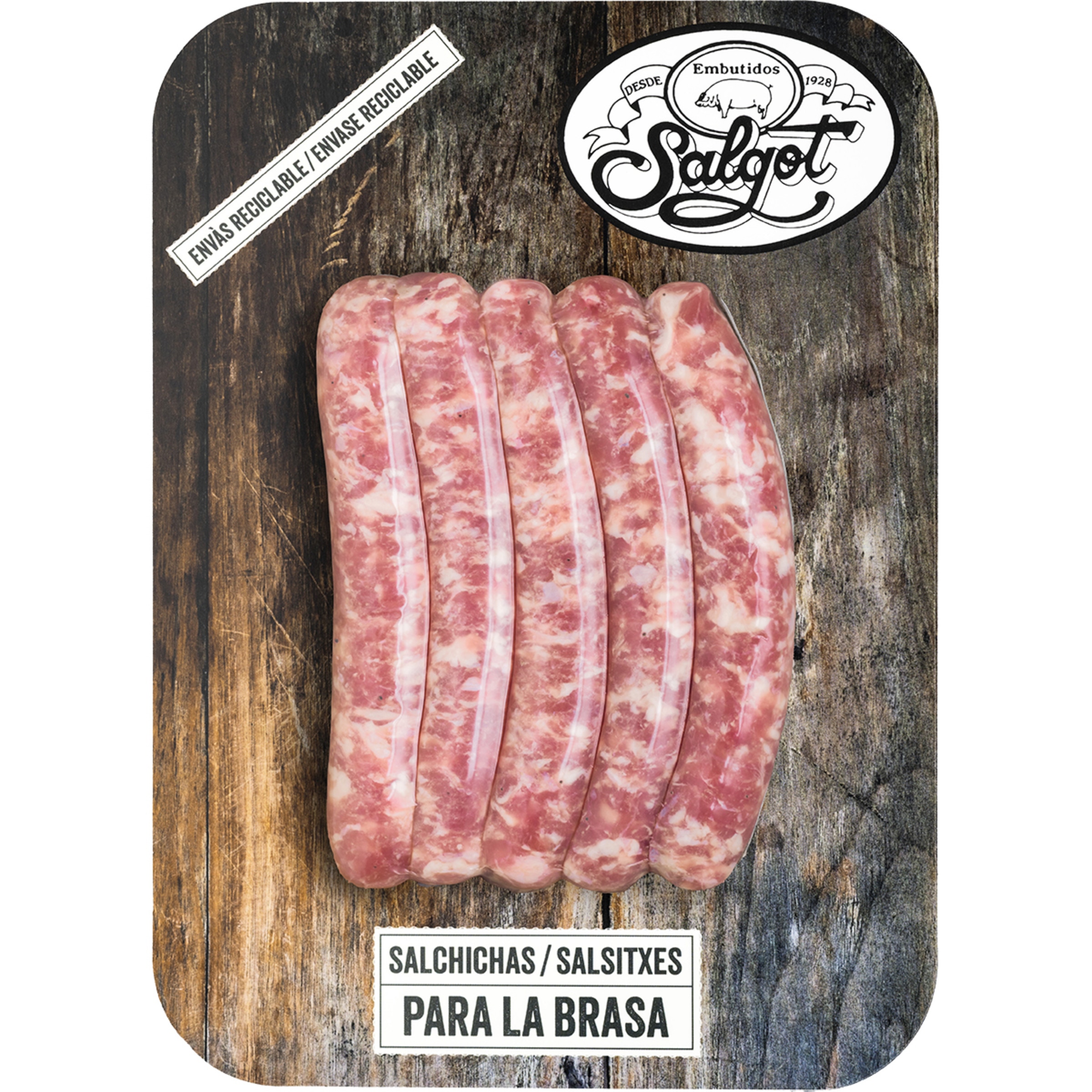 salchichas frescas con pimienta sin gluten y sin lactosa bandeja 240 g