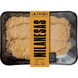 milanesas de vacuno 2-3 unidades sin gluten, sin huevo y sin lactosa peso aproximado bandeja 450 g - La Finca