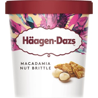 Macadamia Nut Brittle helado de vainilla con nueces de macadamia caramelizadas tarrina 460 ml - Haagen-dazs