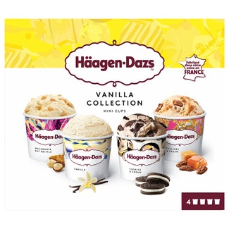 Vanilla Collection tarrinas de crema de helado de vainilla variedades surtidas 4 unidades estuche 380 ml - Haagen-dazs