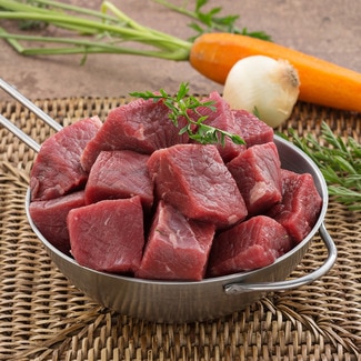 carne magra de ternera troceada para fondue o ragout para guisar - Valles Del Esla
