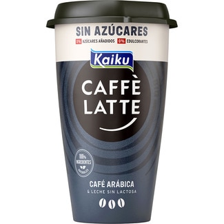 Caffé Latte bebida láctea de café arábica con leche 0% azúcares añadidos vaso 370 ml sin gluten sin lactosa - Kaiku