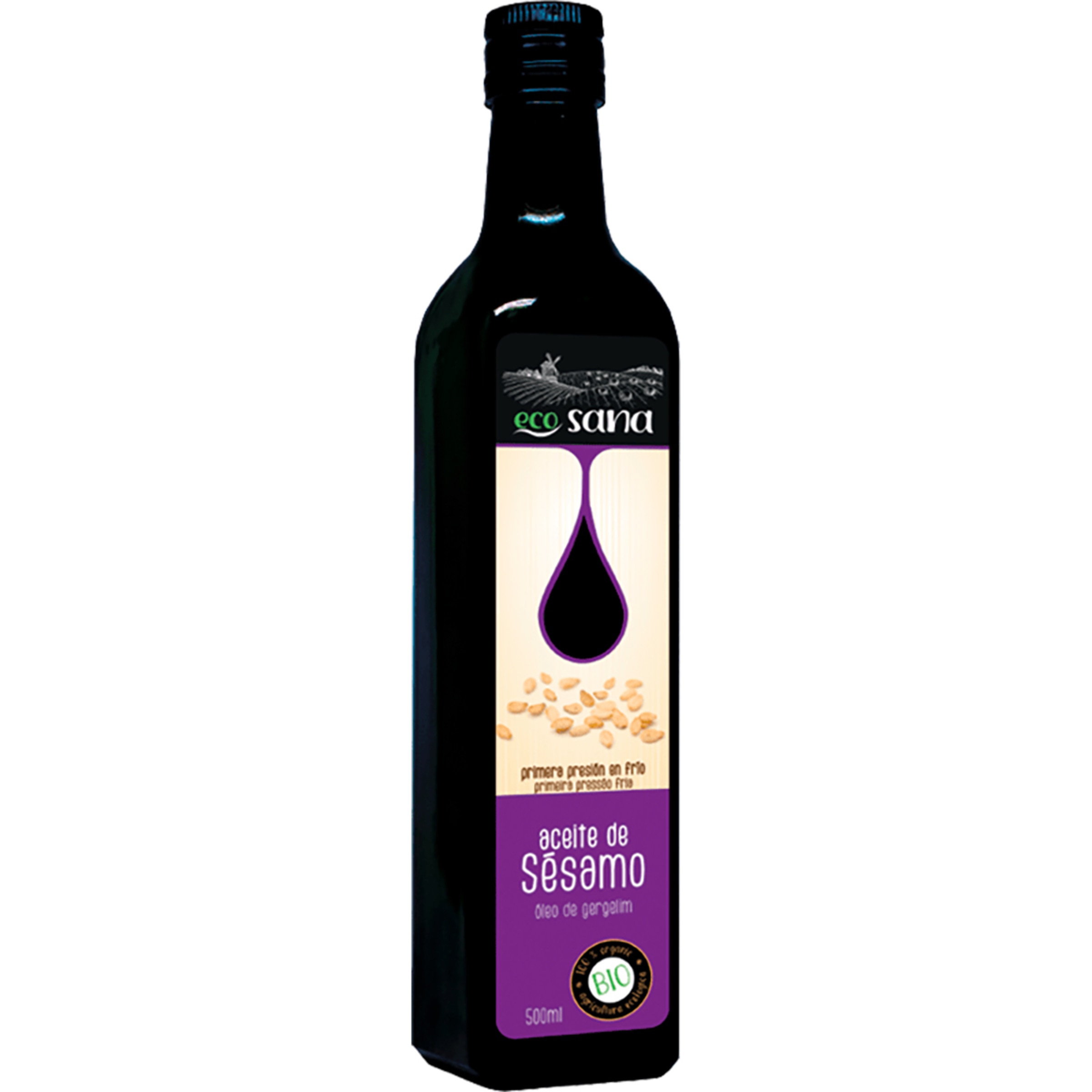 aceite de sésamo ecológico botella 500 ml
