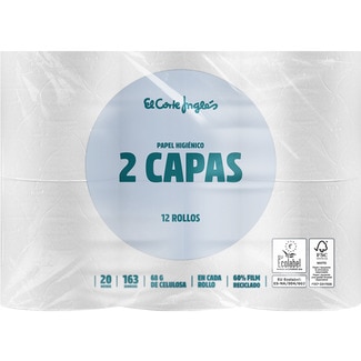 papel higiénico blanco 2 capas paquete 12 rollos - El Corte Ingles