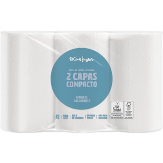 papel de cocina compacto gofrado muy absorbente 2 capas paquete 6 rollos - El Corte Ingles