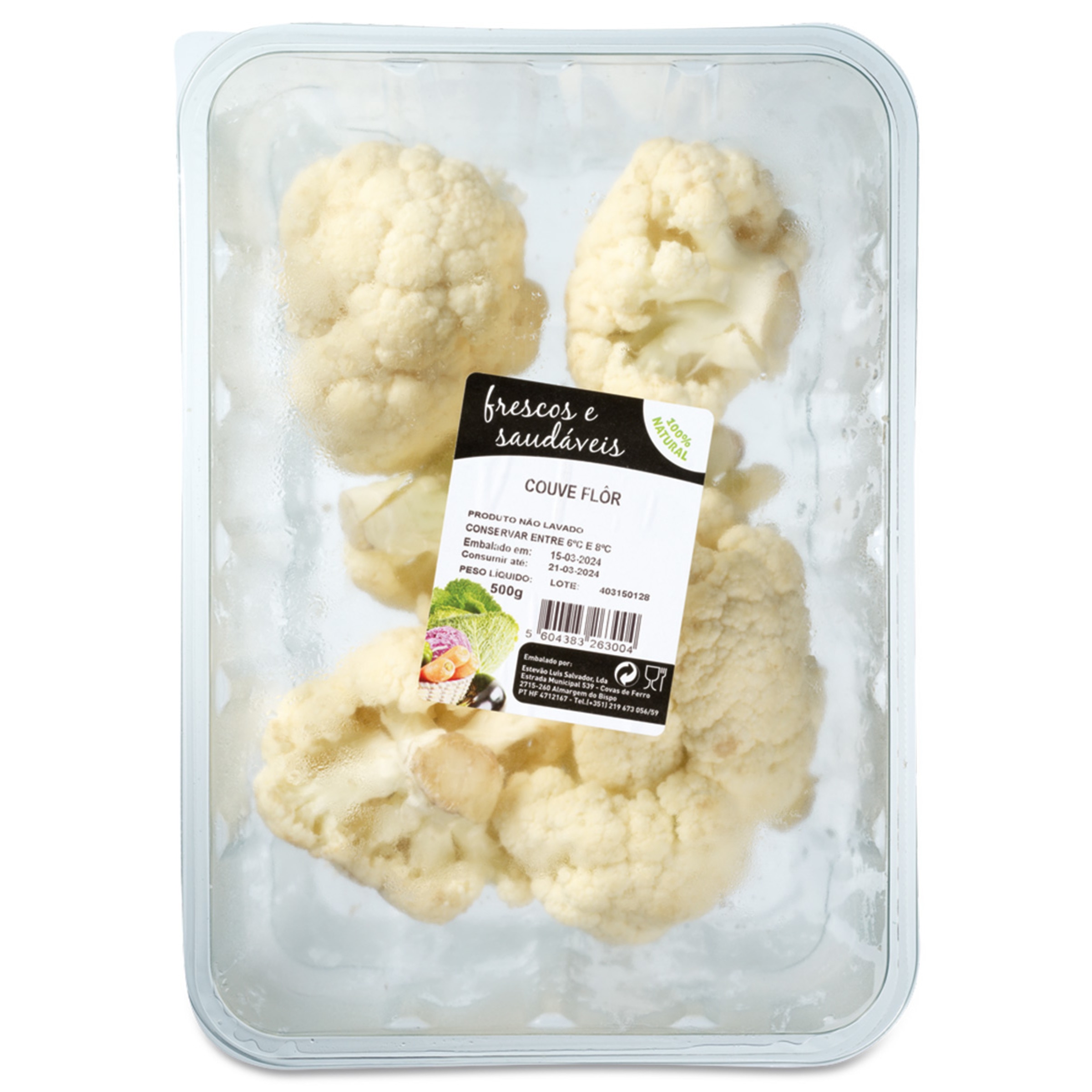 Couve Flor Cortada embalagem 500 g