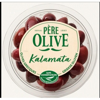 Azeitonas Pretas Kalamata unidade 120 g - Père Olive