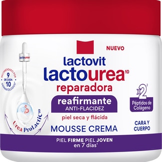 crema corporal y facial mousse Lactourea reparadora y reafirmante Urea ProLactic10 tarro 400 ml para piel seca y flácida - Lactovit