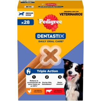 Snack para Cão Médio 10-25 kg embalagem 28 unidades - Pedigree Dentastix