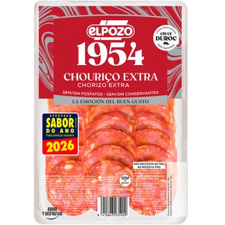 Chouriço Extra sem Glúten embalagem 70 g - Elpozo 1954