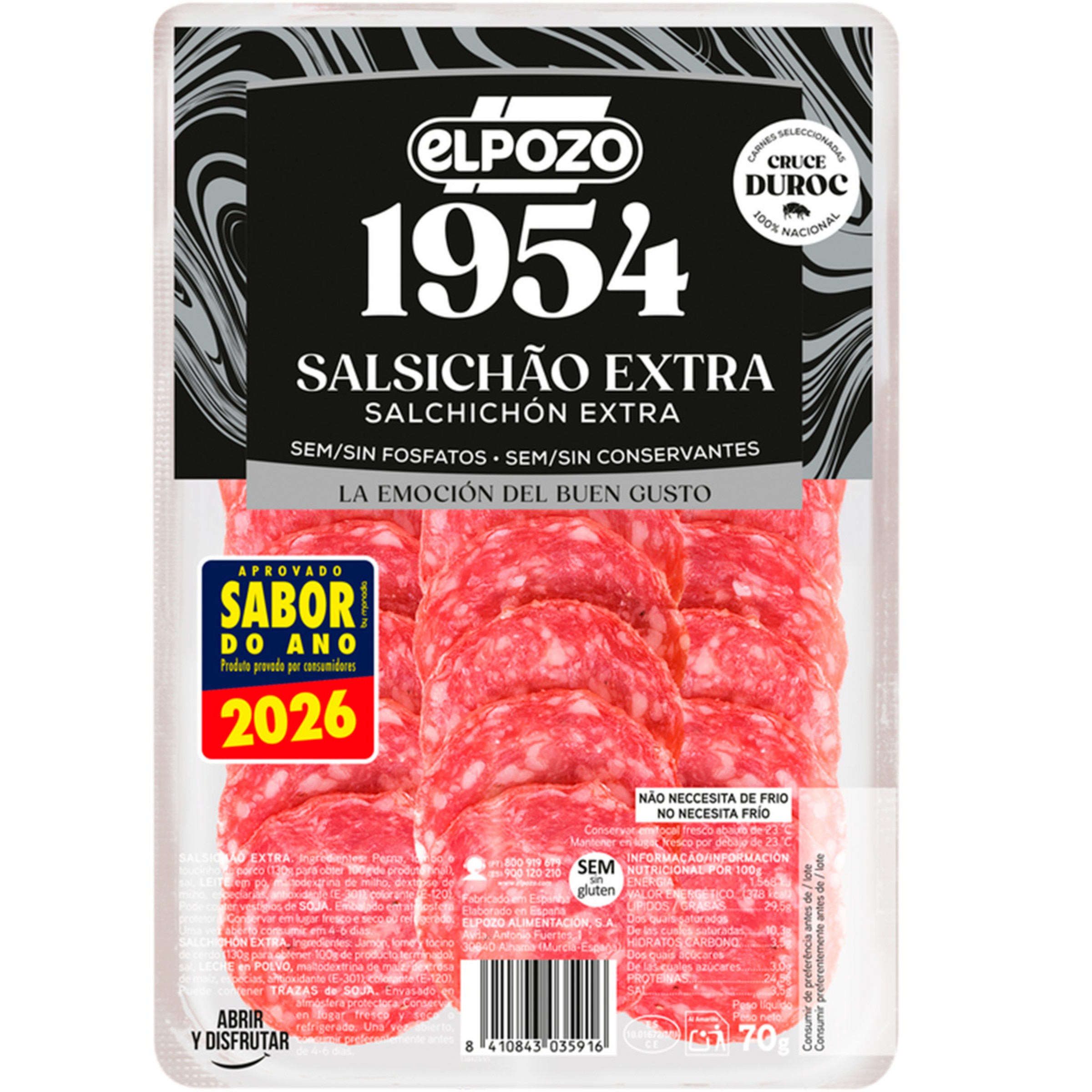 Salsichão Extra sem Glúten embalagem 70 g