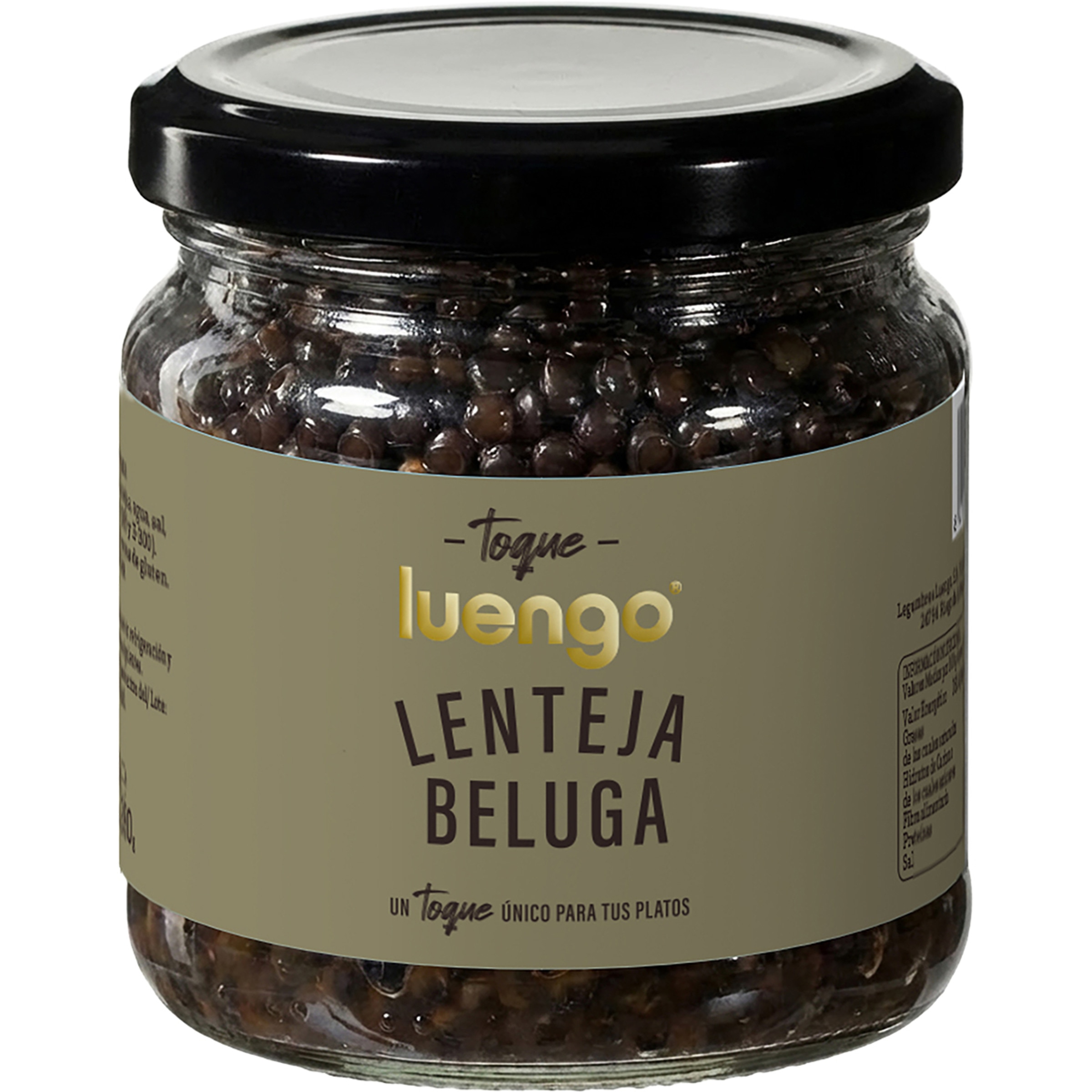 Toque lenteja beluga tarro 280 g neto escurrido