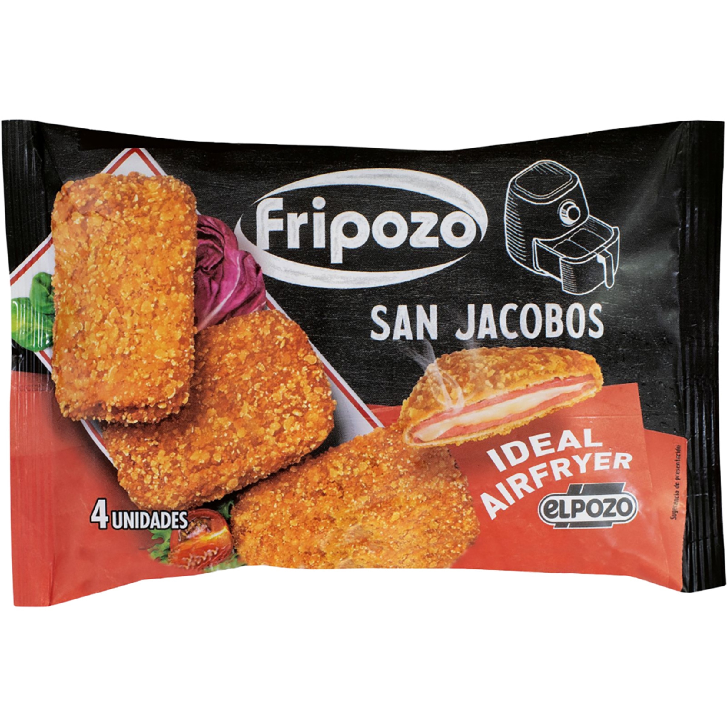 san jacobos jamón y queso empanado 4 unidades estuche 320 g