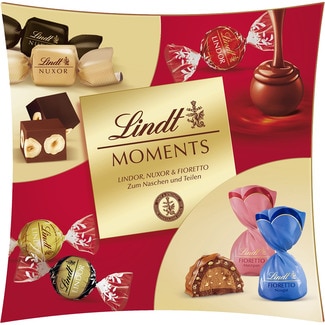 bombones surtidos Lindor, Nuxor y Fioretto estuche 223 g - Lindt Moments